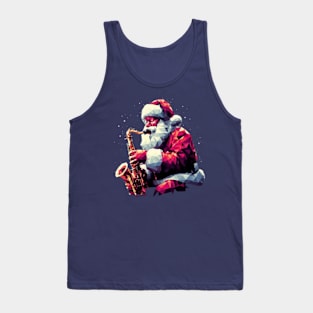 Christmas Santa Musician Saxophone Tank Top